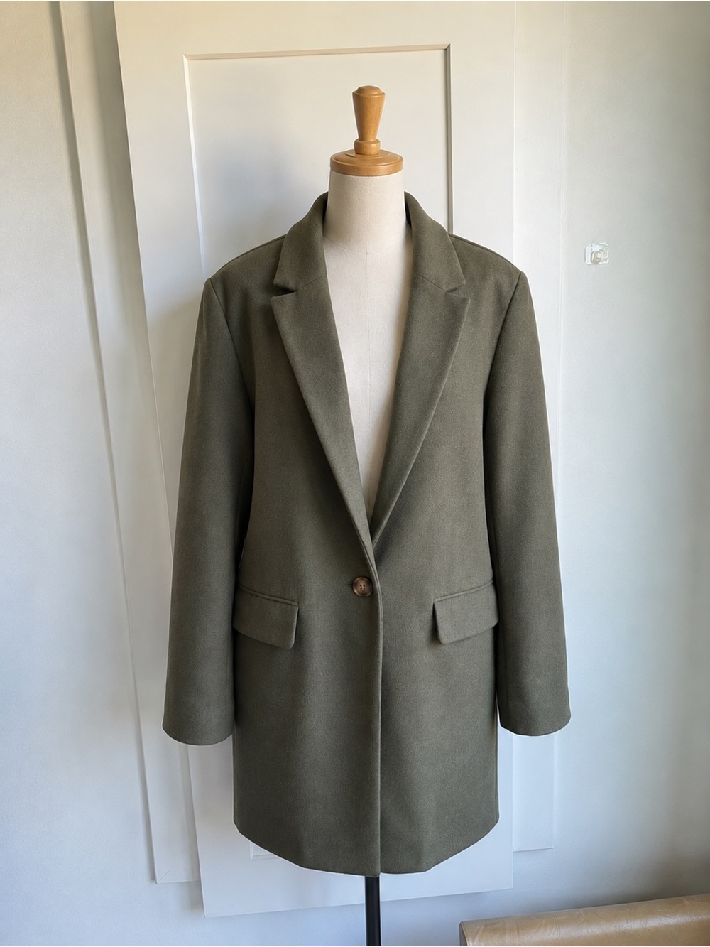 Primark Olive Green Felt Coat